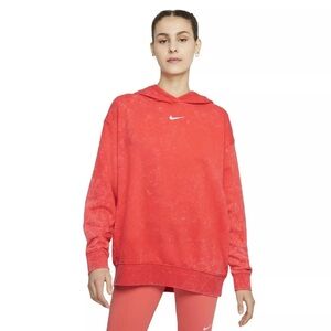 Nike Hoodie Sweatshirt Womens XS Oversized Acid Wash Center Swoosh DD5640-273